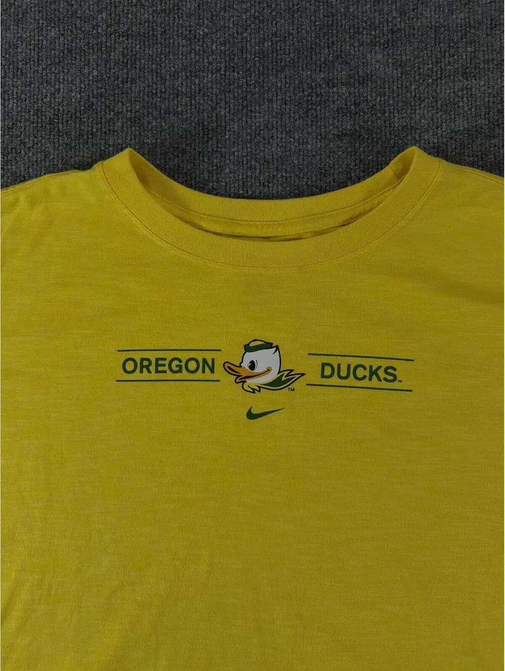 Nike University of Oregon Ducks Yellow Crop T-Shirt XXL‎ College Sports Sporty